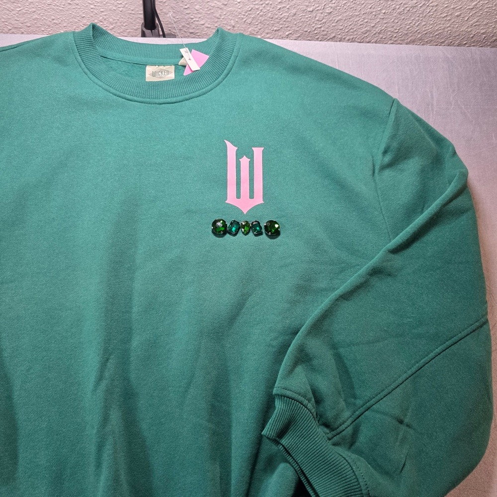 Wicked Movie Love Without Limits Green Gemstone Sweatshirt XXS Glinda Elphaba‎